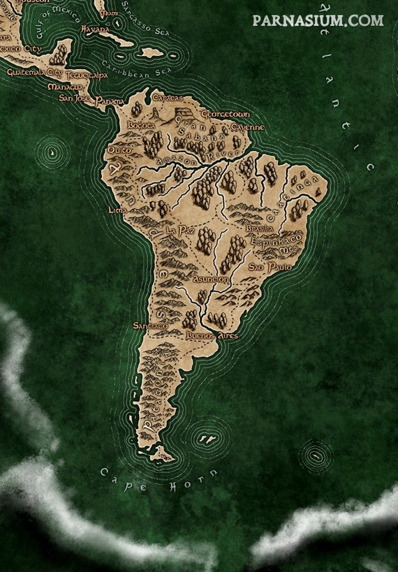 ファンタジー世界地図 | ヴィンテージ風中世地図 | アンティーク
