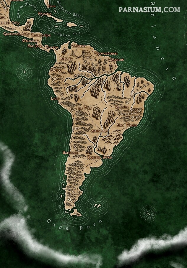 ファンタジー世界地図 | ヴィンテージ風中世地図 | アンティーク