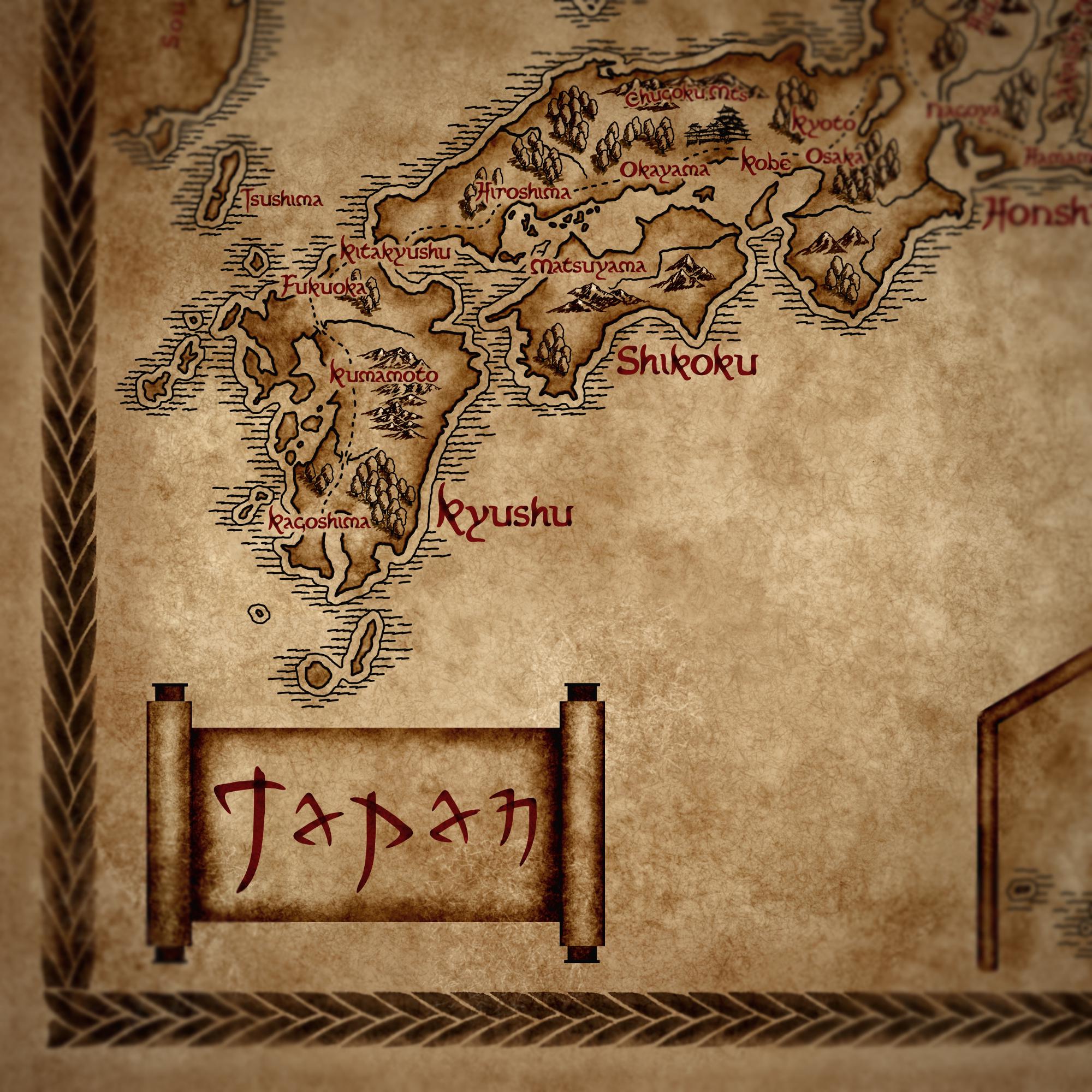 ファンタジー風日本地図 - 日本のファンタジーインテリア - Etsy 日本