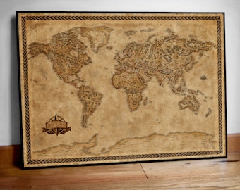 Fantasy World Map Poster: Middle Earth Style Illustrated Print