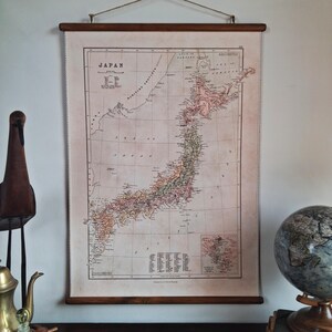 Map of Japan, Vintage 1885 Print, Japan map reproduction, 52 x 74 cm / 20.5&quot; x 29&quot;