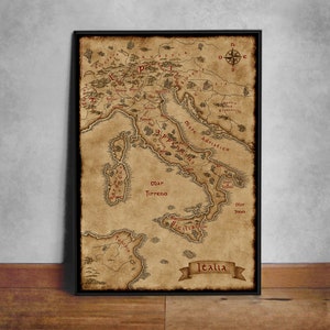 Carte de l'Italie, carte fantastique de l'Italie, carte de l'Italie