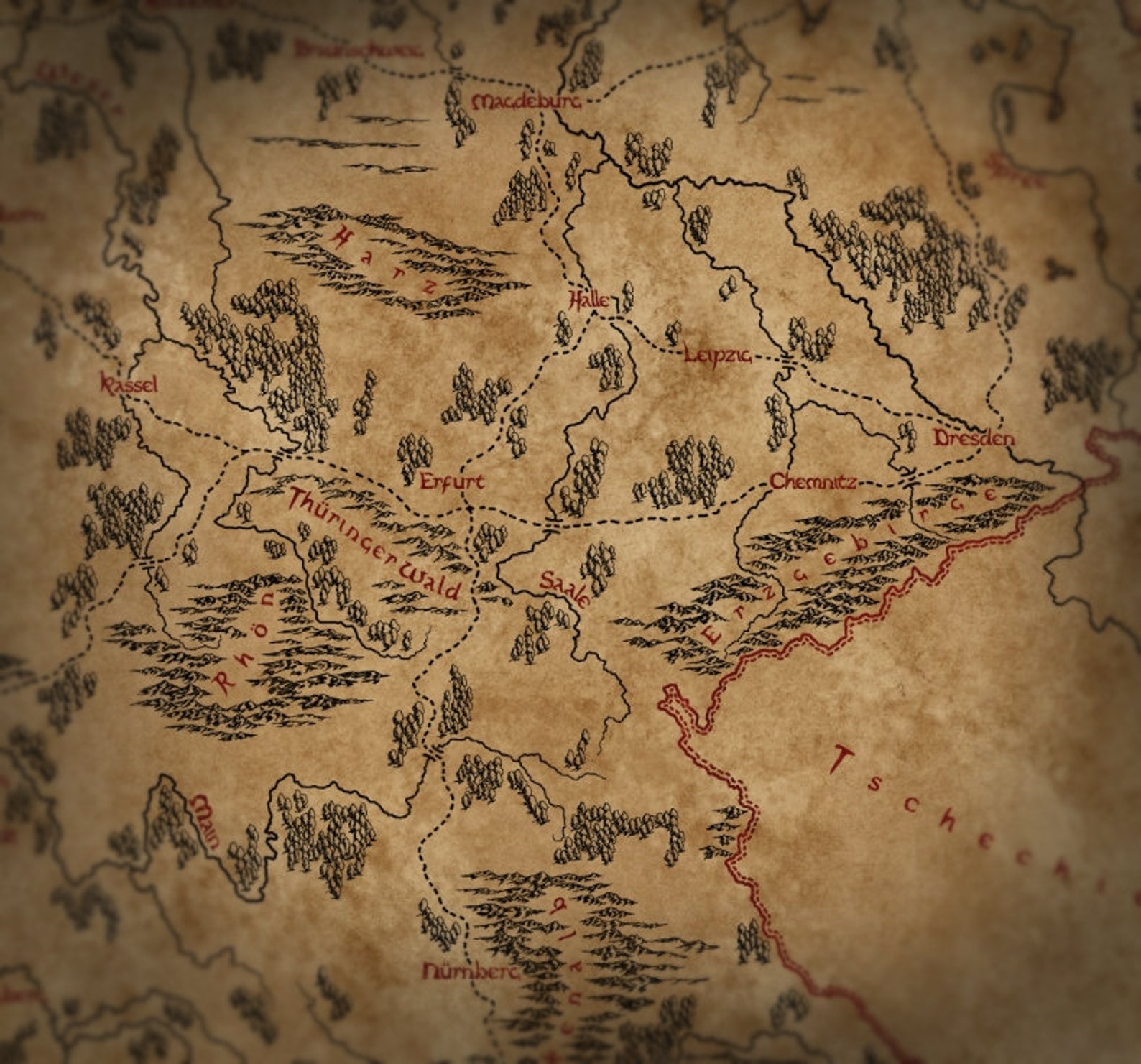 Fantasy Inspired Map of Germany – Vintage Style Cartography Wall Art - Etsy