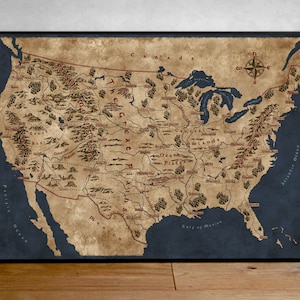 Fantasy Map of United States, USA Map