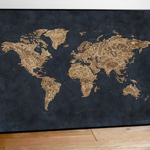 Fantasy Karte der Welt, Weltkarte Poster, Blaue Weltkarte Dekor, Wandkarte der Welt, Fantasy Weltkarte, Weltkarte Druck, Weltkarte Kunst