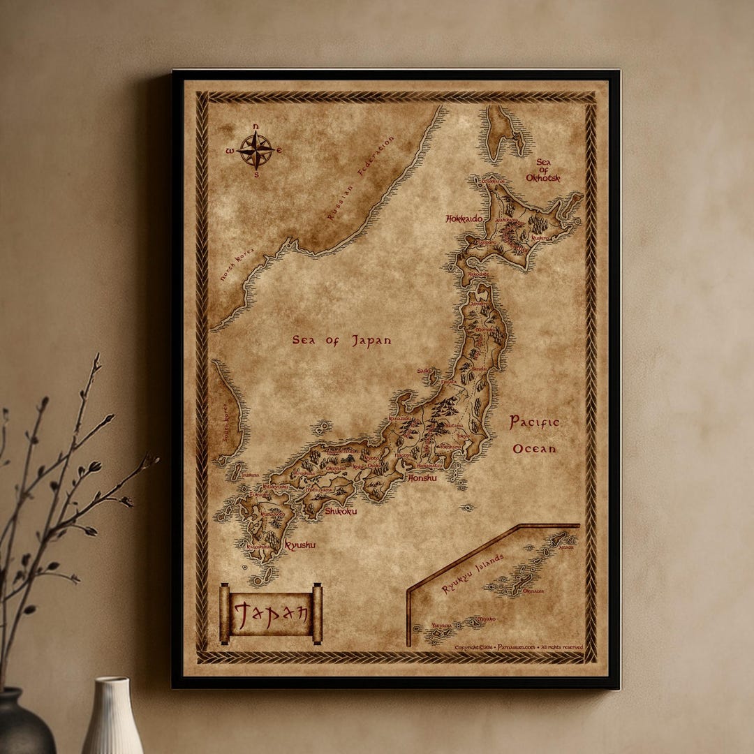 Fantasy Inspired Map of Japan – Japanese Fantasy Decor - Etsy