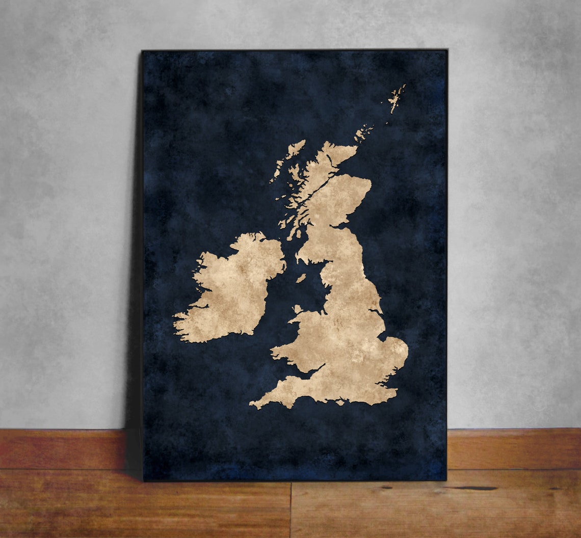Map of British Isles British Isles Wall Print British Isles | Etsy