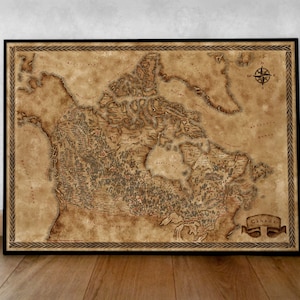 Kanada-Kartenposter, Fantasy-Karte von Kanada, illustrierte Karte von Kanada, Kanada-Kartenposter, Kanada-Wandkarte, Kanada-Geschenk, Fantasy-Kanada-Poster