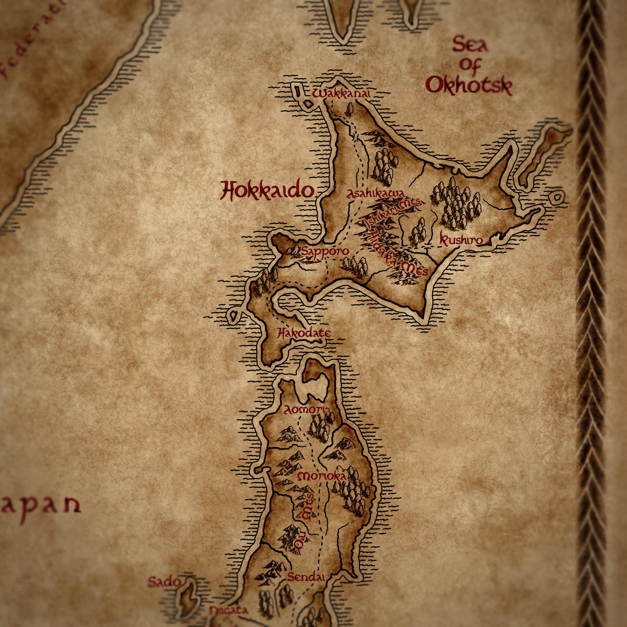 ファンタジー風日本地図 - 日本のファンタジーインテリア - Etsy 日本