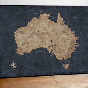 Mapa de fantasía de Australia, regalo artístico de Australia, impresión de mapas de Australia, arte de mapas de Australia, póster de arte de Australia, mapa de pared de Australia