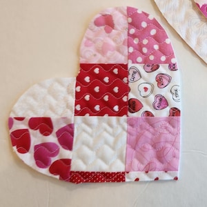 Apliques de corazón acolchados: parches de tela para San Valentín, juego de 6