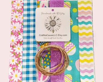 DIY Easter Rag Garland, Create your own Spring Fabric Garland, Easter craft kit