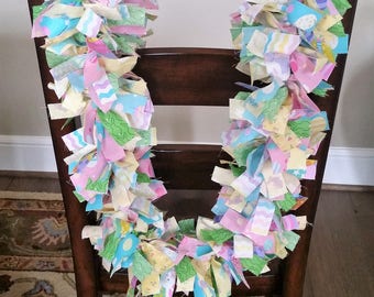 Easter Rag Garland, Easter Decoration, Easter Party, Spring Rag Garland, Spring Decoration