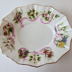 Vintage Royal Albert Bone China Teller Trinket Dish Canada Provinzen