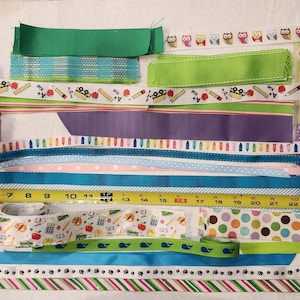 Ribbon and Fabric Grab Bag, Mixed Ribbon and Fabric Pieces, Assorted Ribbon and Fabric Scraps