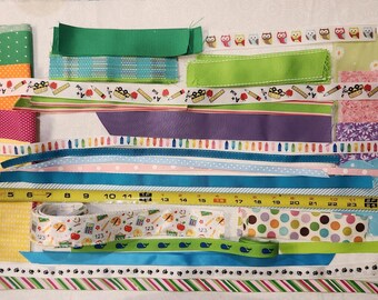 Ribbon and Fabric Scraps: Mixed Prints Craft Grab Bag
