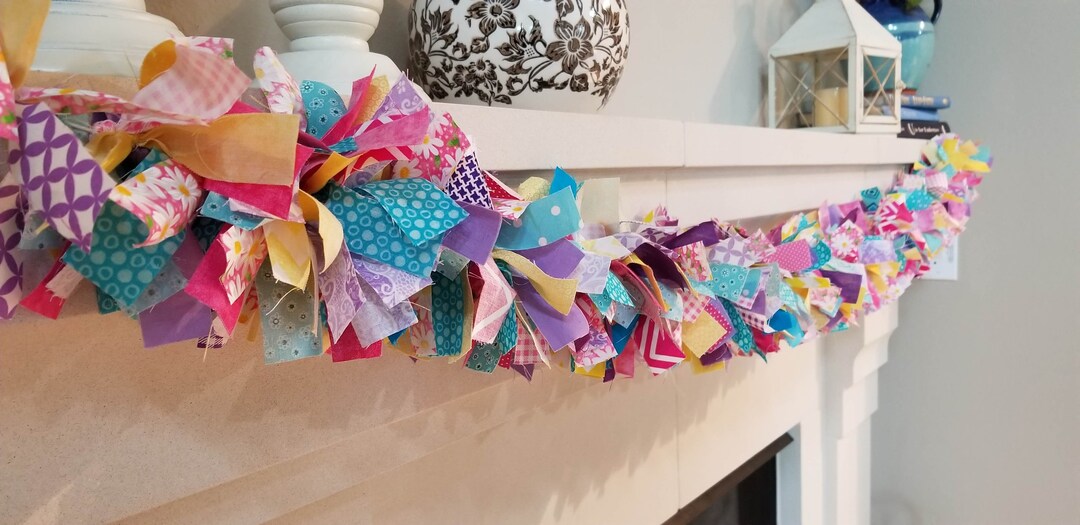 Window Garland Spring Spring Rag Garland Fabric Spring Swag Window Decoration Colorful Ribbon ...