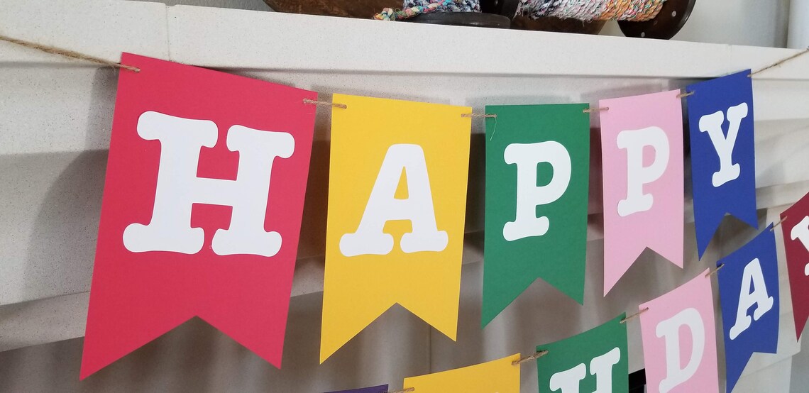 CUSTOM Birthday Cardstock Banner Birthday Party Decoration Etsy