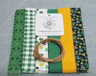 DIY St. Patrick&#39;s Day Rag Garland, Make your own Holiday Garland, Teen Kid craft kit, St. Patrick&#39;s Day Garland Craft Kit