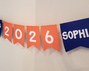 2024 Graduation Banner Order ANY COLORS, YEAR, Custom Felt Flag Graduation Party Decoration