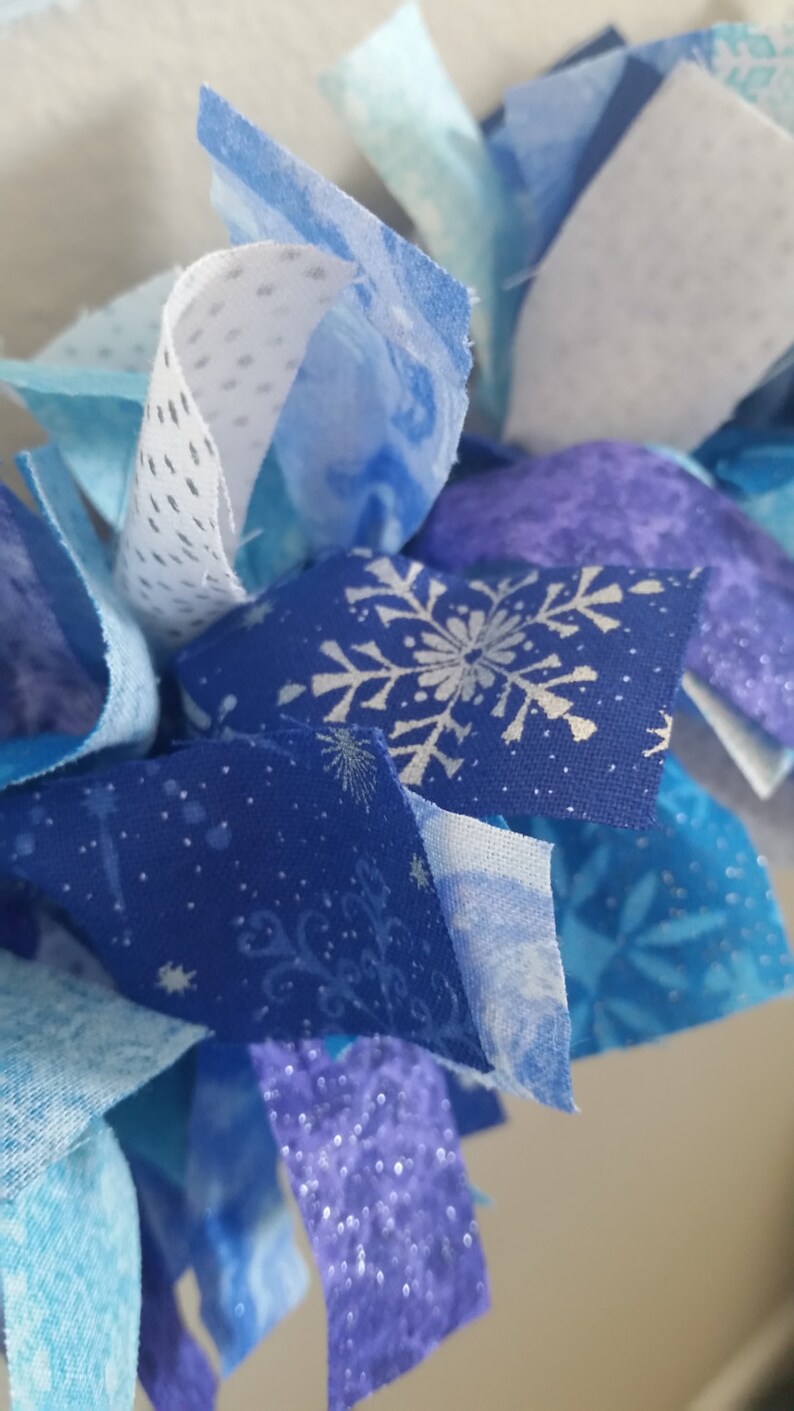 Girl/'s Birthday Party Garland Blue White Christmas Garland Decoration Blue Sparkle Rag Garland Girl/'s Room Decoration