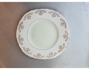 Vintage Royal Vale 9,5" ovale sandwich/taartschaal mintgroen gouden rol 7352