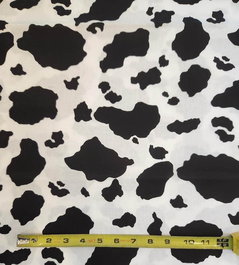 Cow Print Fabric by the HALF Yard, Animal Skin Cotton Quilting Fabric ...