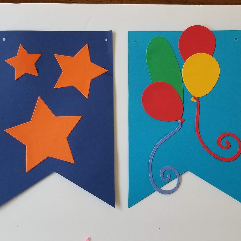 CUSTOM Birthday Cardstock Banner Birthday Party Decoration Etsy