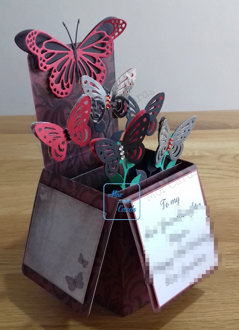 Butterfly pop up box card birthday wedding engagement Etsy