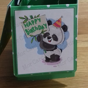 personalised Panda Birthday Pop Up Box Card image 8