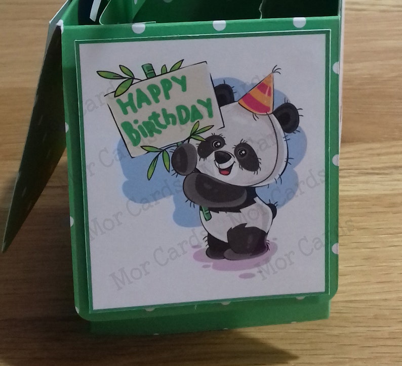 personalised Panda Birthday Pop Up Box Card image 8
