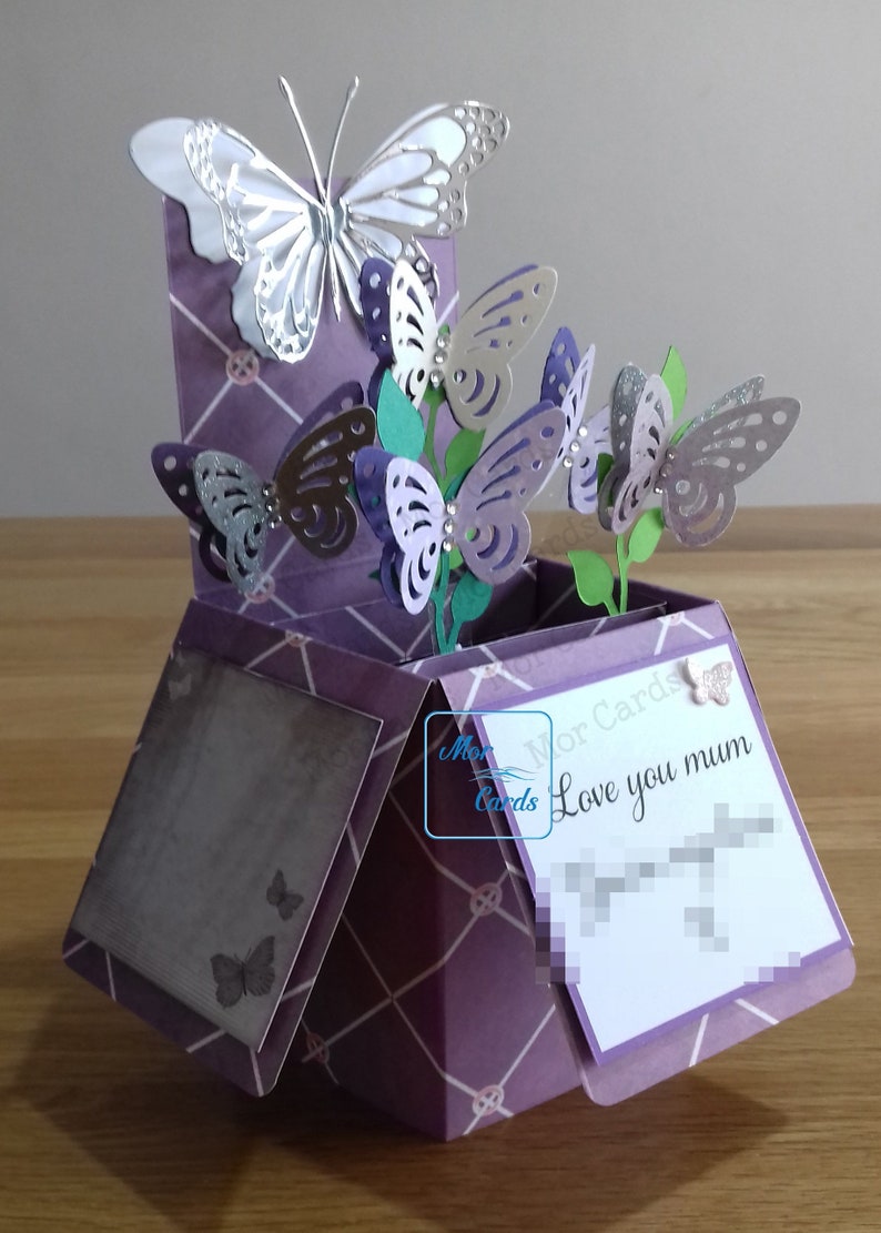 Butterfly pop up box card birthday wedding engagement | Etsy