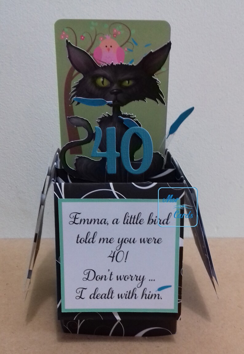 Funny Bad Taste Cat Pop up Box Card Sarcastic Age Etsy