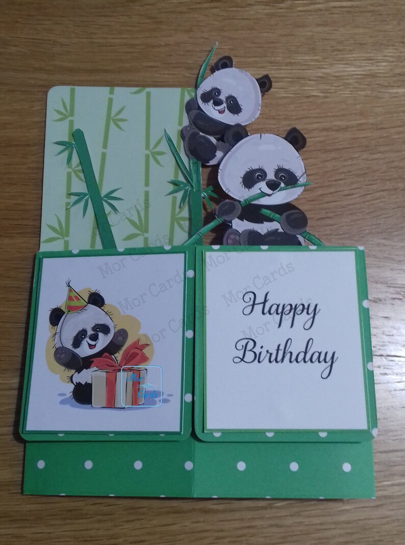 personalised Panda Birthday Pop Up Box Card image 6