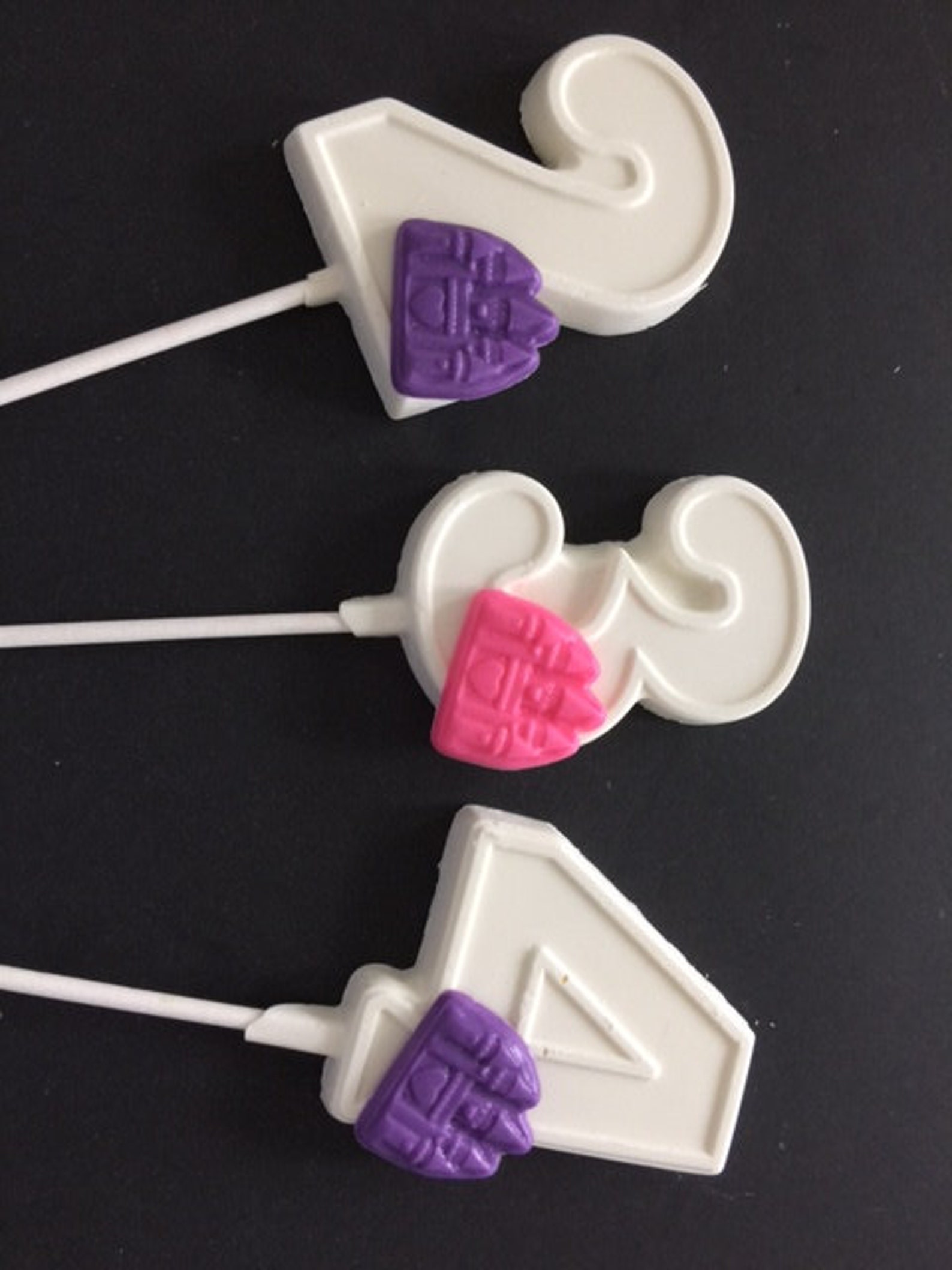 Numbered PRINCESS CASTLE Chocolate Lollipop 16 Etsy