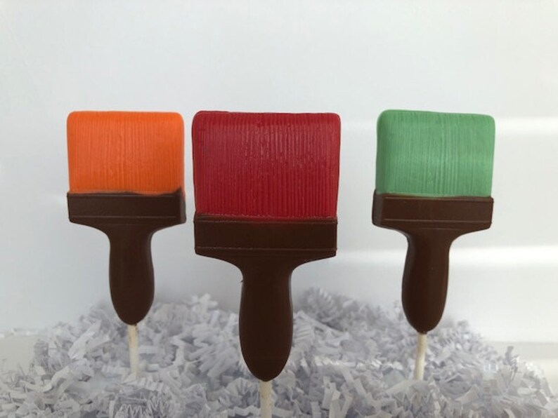 PAINT BRUSH CHOCOLATE Lollipops 12qtypaint Party Etsy