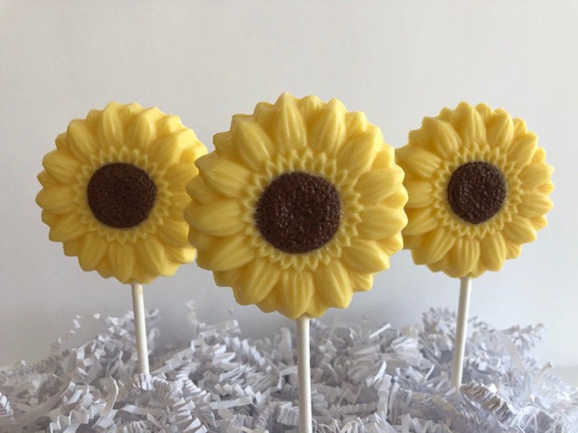 SUNFLOWER Chocolate Lollipops 12 Qty Wedding Favors/garden Etsy