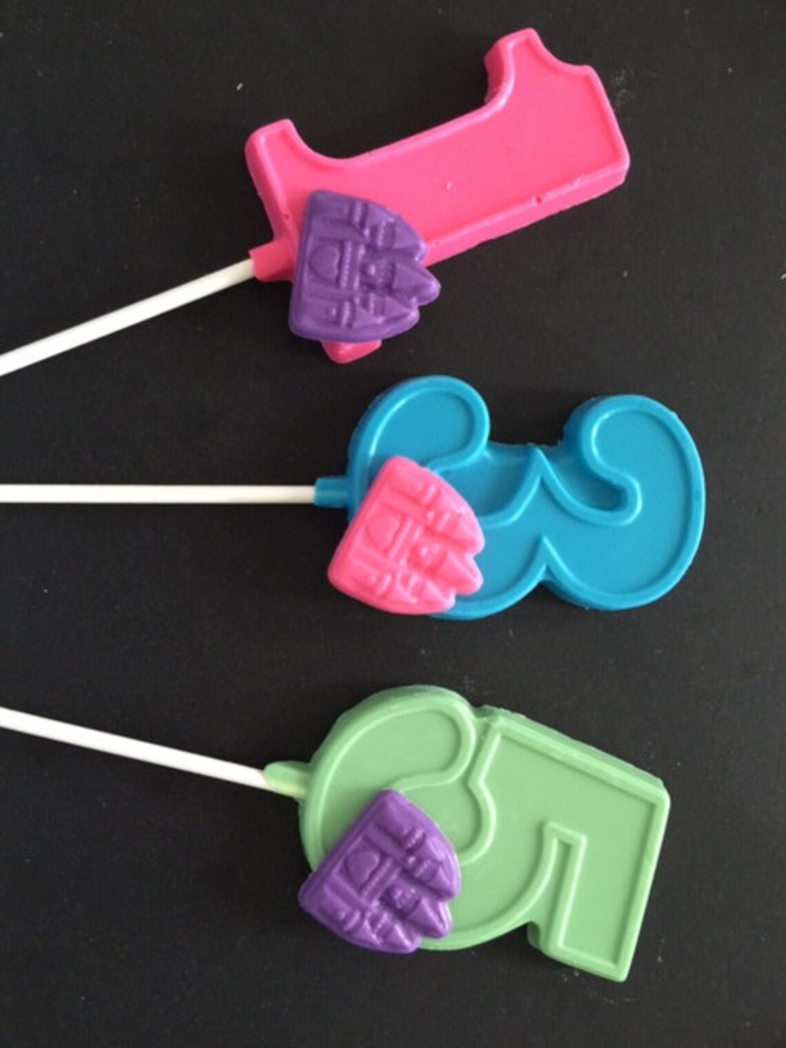 Numbered PRINCESS CASTLE Chocolate Lollipop 16 Etsy