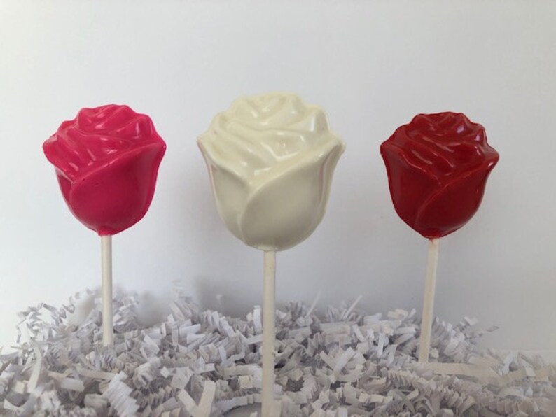 ROSE CHOCOLATE Lollipops 12 Qty Valentine's Day Etsy