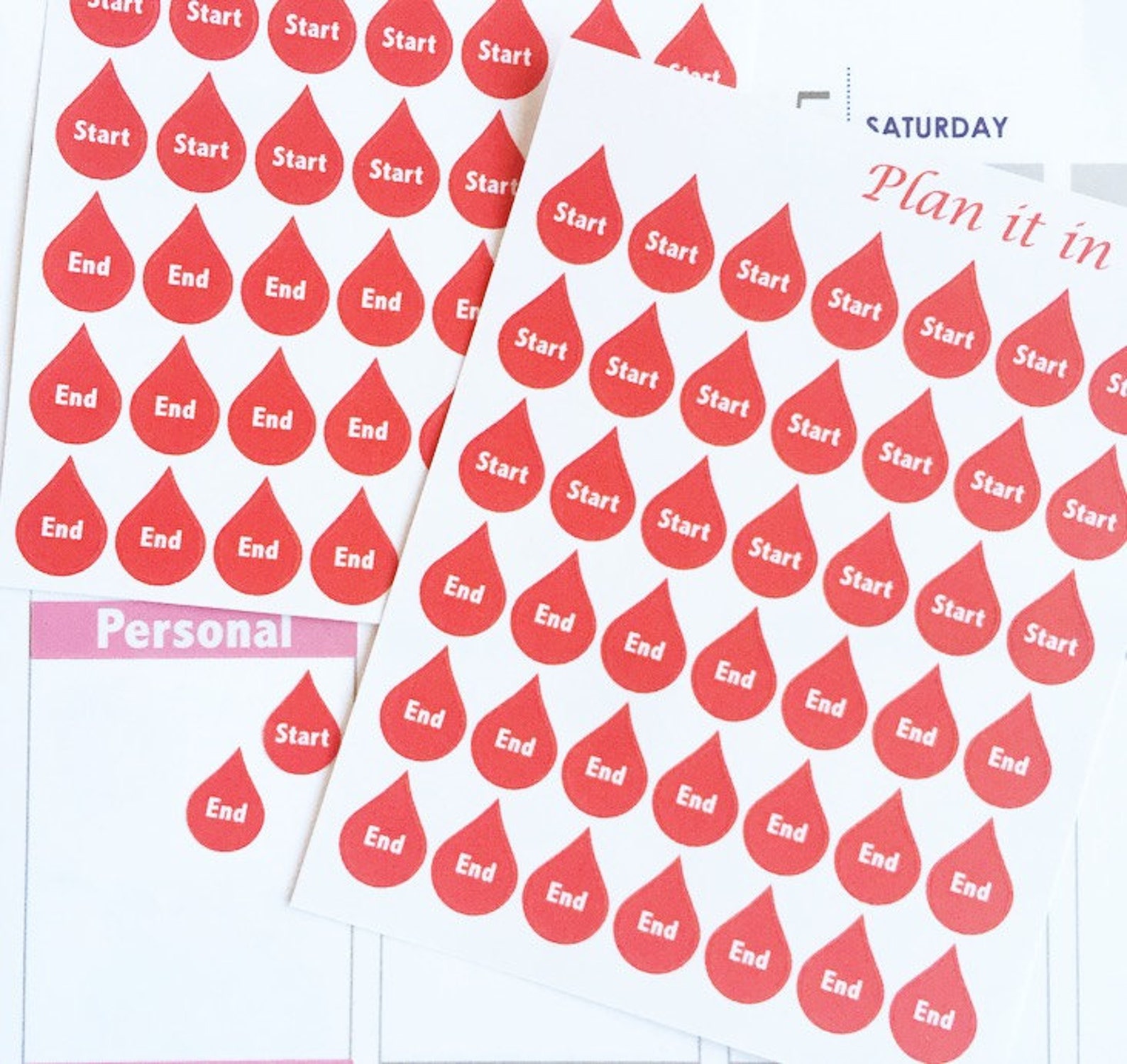 Aunt Flow Period Tracking Planner Stickers 42 Stickers Etsy