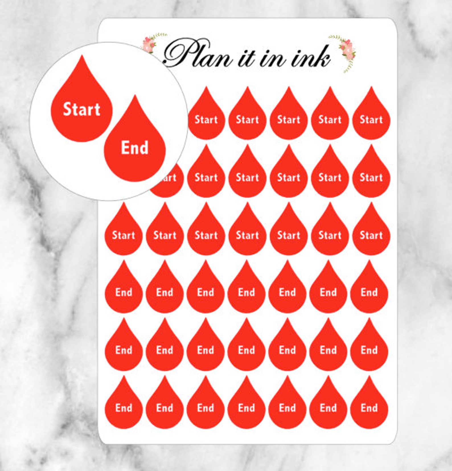 Aunt Flow Period Tracking Planner Stickers 42 Stickers Etsy