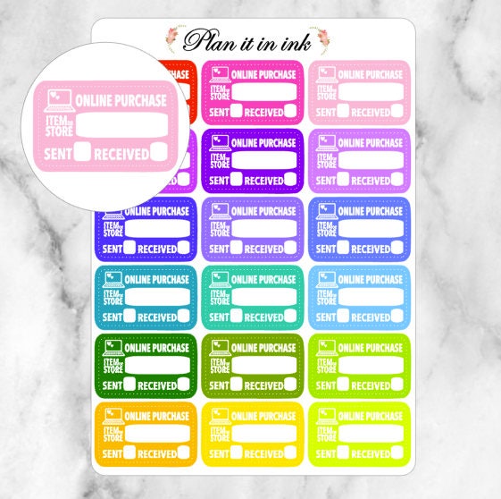 Online Shopping Order Tracking Planner Stickers // 18 Stickers Etsy