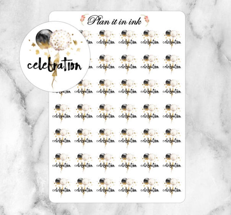 Filofax and more Celebration Planner Stickers 42 Stickers For your Erin Condren