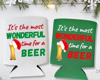Funny Christmas Party Can Coolers, Christmas Favors, Christmas Can Cooler, Custom Christmas, Holiday Party, Holiday Favors, White Elephant