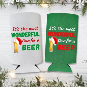 Funny Christmas Party Slim Seltzer Can Coolers, Christmas Favors, Christmas Skinny Can Coolers Custom Christmas Holiday Party White Elephant