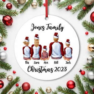 Custom Christmas Family Ceramic Ornament, Christmas Decor, Christmas Ornament, Custom Family Ornament, Personalized Family Christmas Gifts