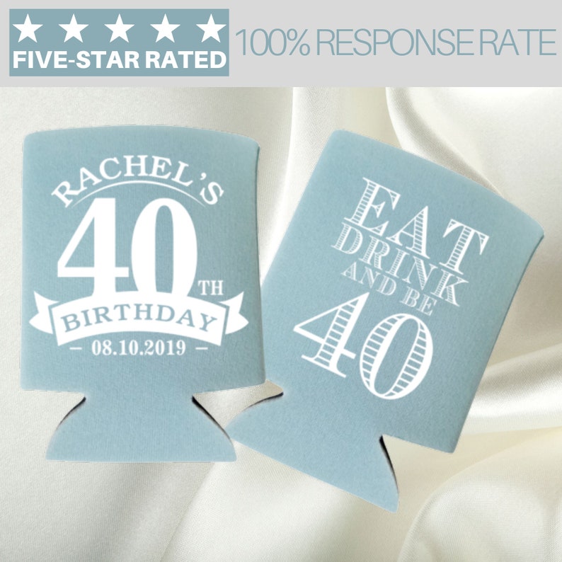 Eat Drink and Be 40 Birthday Can Coolers