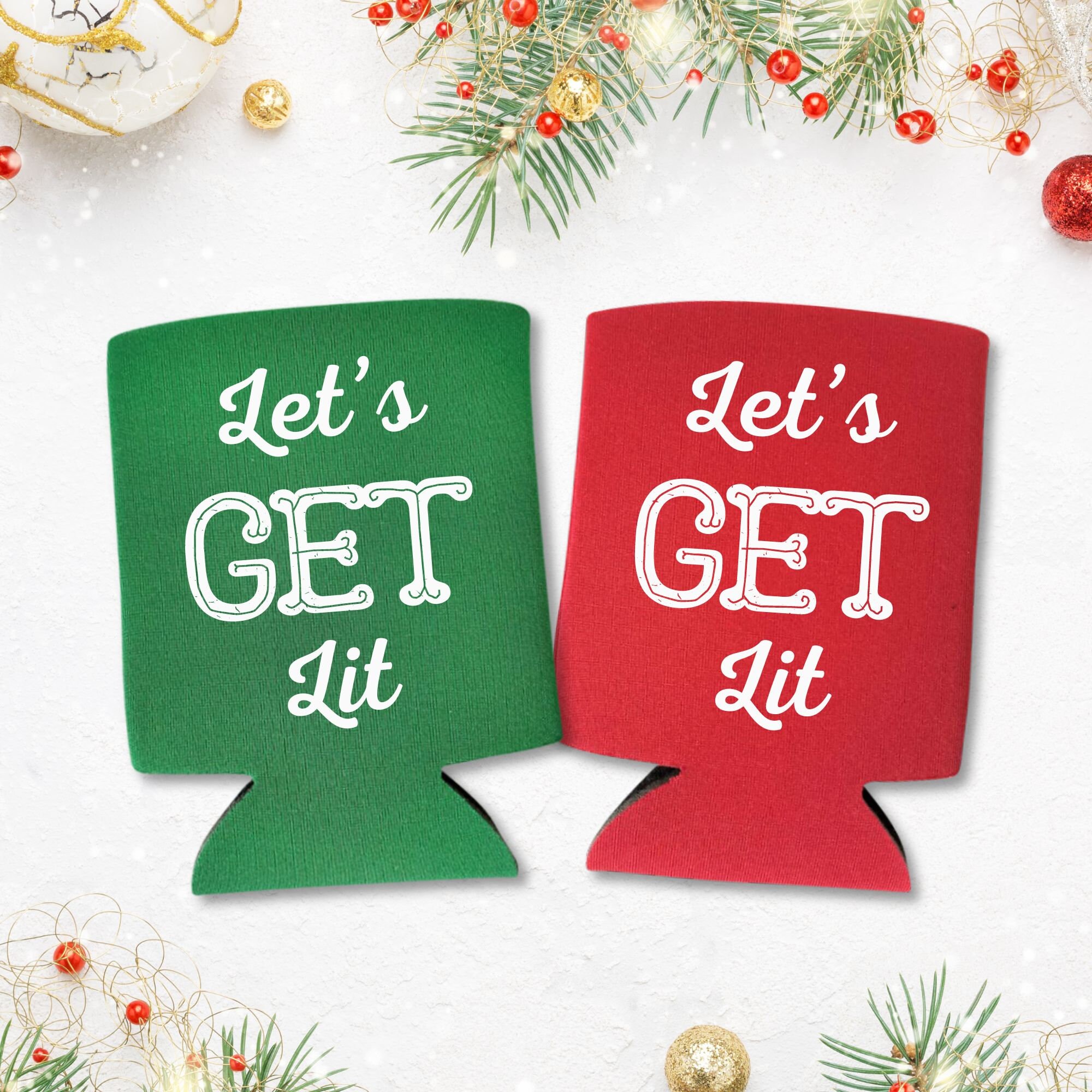 Let's Get Lit + Let's Get Elfed Up Custom Christmas Kitchen Tea Towels