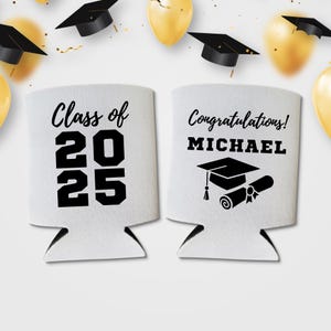 Custom Graduate Can Coolers, Graduation Party Beer Coolies, Party Favors, Gift for Graduates, Personalized Drink Accessory for Graduation