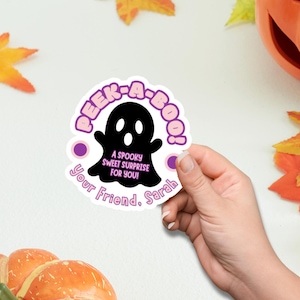 Custom Halloween Party Stickers, 9Pcs in 1Sheet, Sticker for Treats, Trick or Treat Stickers with Your Name, Personalized Halloween Favors